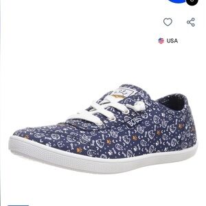 NWOT Skechers Women’s BOBS B Cute Blue with White Cats Shoes- Size 6